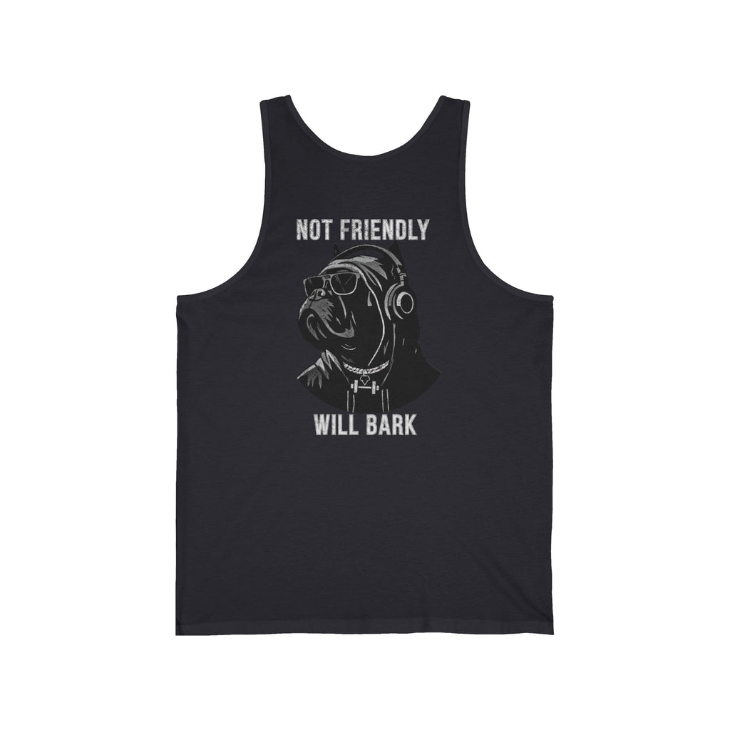 'Not Friendly Will Bark' Weightlifting Tank Top